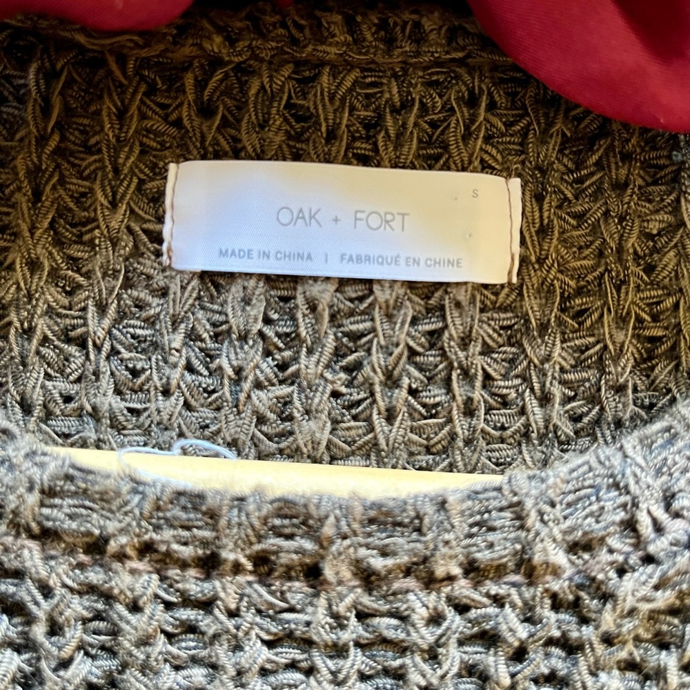 OAK + FORT Textured Knit Top in Brown - Picture 2 of 3